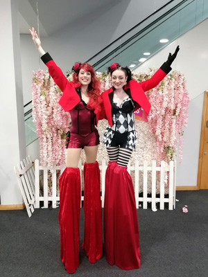 Stilt covers and Harlequin costume